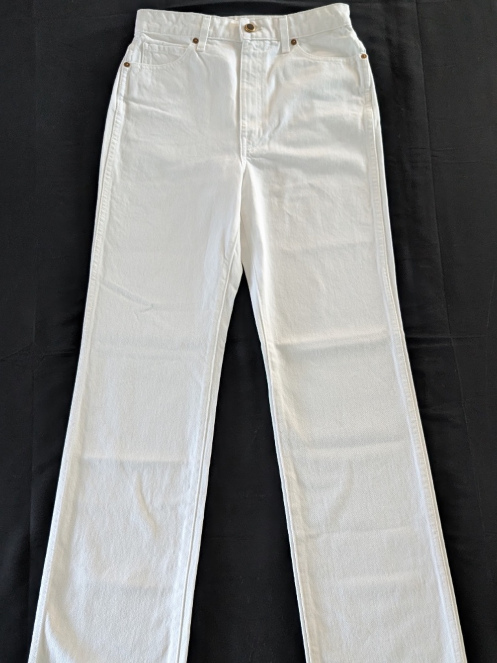 KHAITE The Danielle Jeans White Rigid Denim High Rise Straight Leg 27 USA NWT